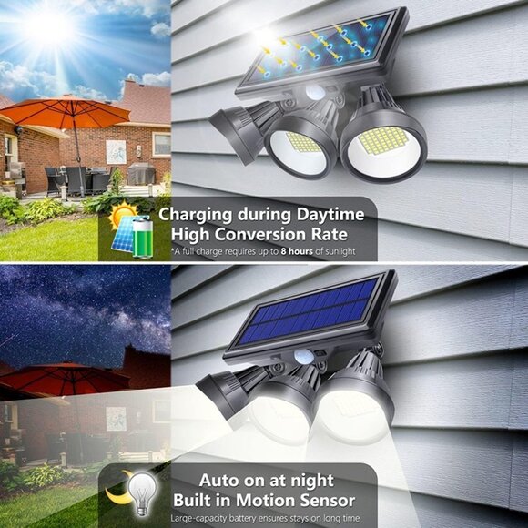 NEW Solar Outdoor Lights, Kasonic ML5000 Motion Sensor Security LED High - Picture 4 of 8